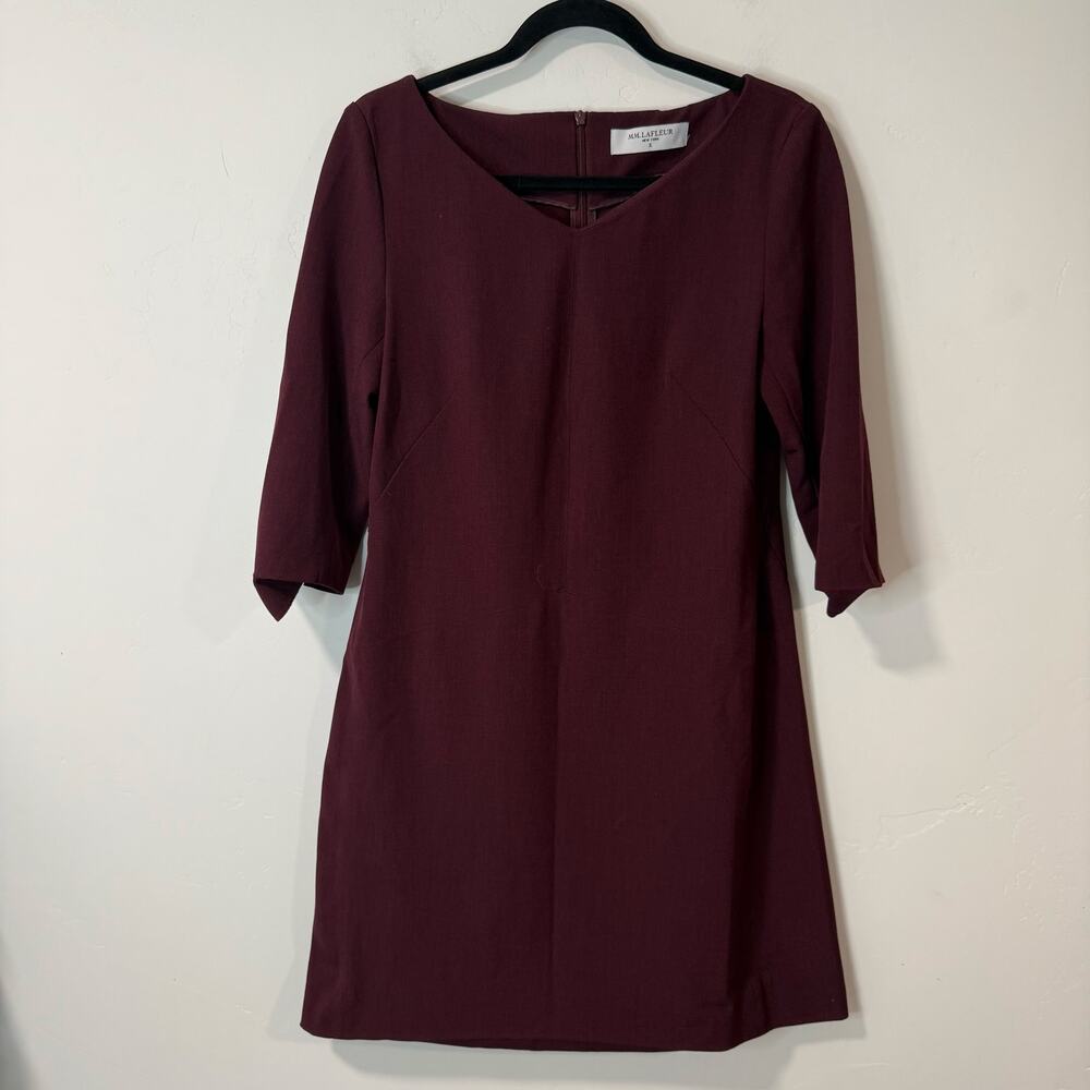 MM LaFleur Women's Mona Dress V Neck Crimson Red 6 Office Career Dressy